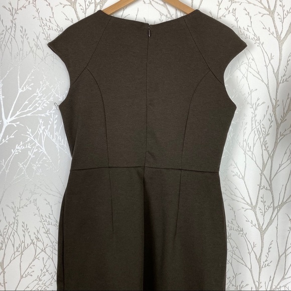 JENNIFER LOPEZ Ethereal Beauty Wild Brown Sheath Dress NWT Size 16 Gold Buckle - Picture 4 of 10